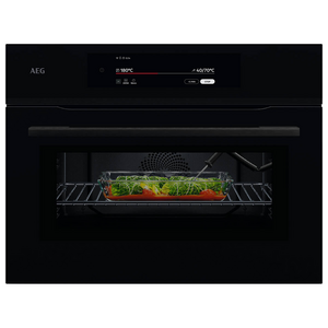 AEG 60cm 9000 Series Compact Built-In Combi-Microwave Oven with Grill - Black Glass