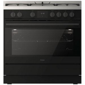 Haier 90cm 500 Series Dual Fuel Freestanding Oven Black