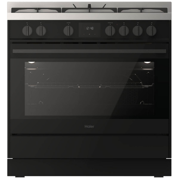 Haier 90cm 500 Series Dual Fuel Freestanding Oven Black HOR90S11MBX2