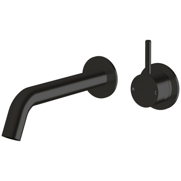 Sussex Taps Virgo Wall Basin or Bath Mixer Outlet System 200mm LUXPVD Matte Opium Black VGWBBMOS20001-58