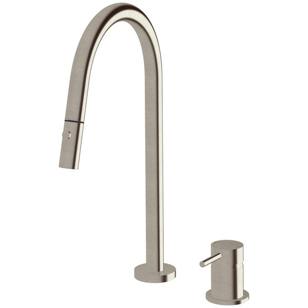 Sussex Taps Virgo Hob Set Pull Out Spray Tap LUXPVD Brushed Oyster Nickel VGHMSPOS01-51
