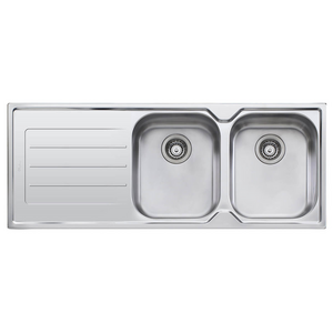 Oliveri Flinders Double Bowl Topmount Sink with Left-Hand Drainer
