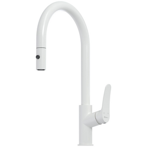 Oliveri Verona Pull out Goose Neck Mixer Tap White