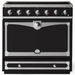 La Cornue Albertine 90cm Induction Freestanding Oven Matte Black with Brushed Nickel