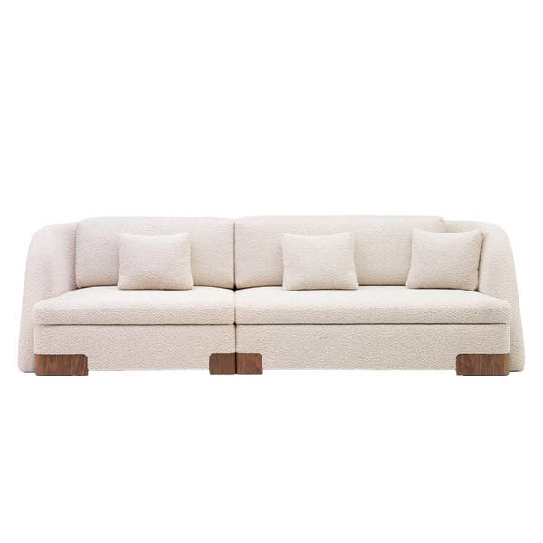 De La Espada Albireo Sofa - Danish Oiled Walnut and Elle 220 upholstery 01R-DOWELLE220