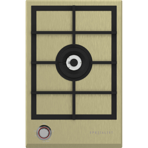 Spezialist 34cm Natural Gas Cooktop with Stainless Steel Plate Brass Surface