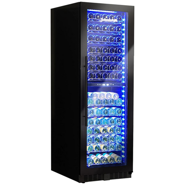 Schmick Upright Dual Zone Black Glass Door Wine Refrigerator Black BD425D-B