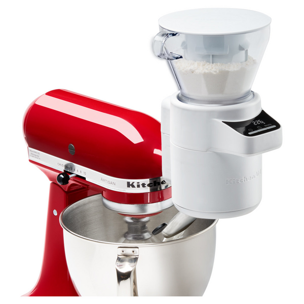  KitchenAid KSMSFTAQ Sifter + Scale Attachment, White & Ice  Cream Maker Stand Mixer Attachment, 2 Quart, White: Home & Kitchen