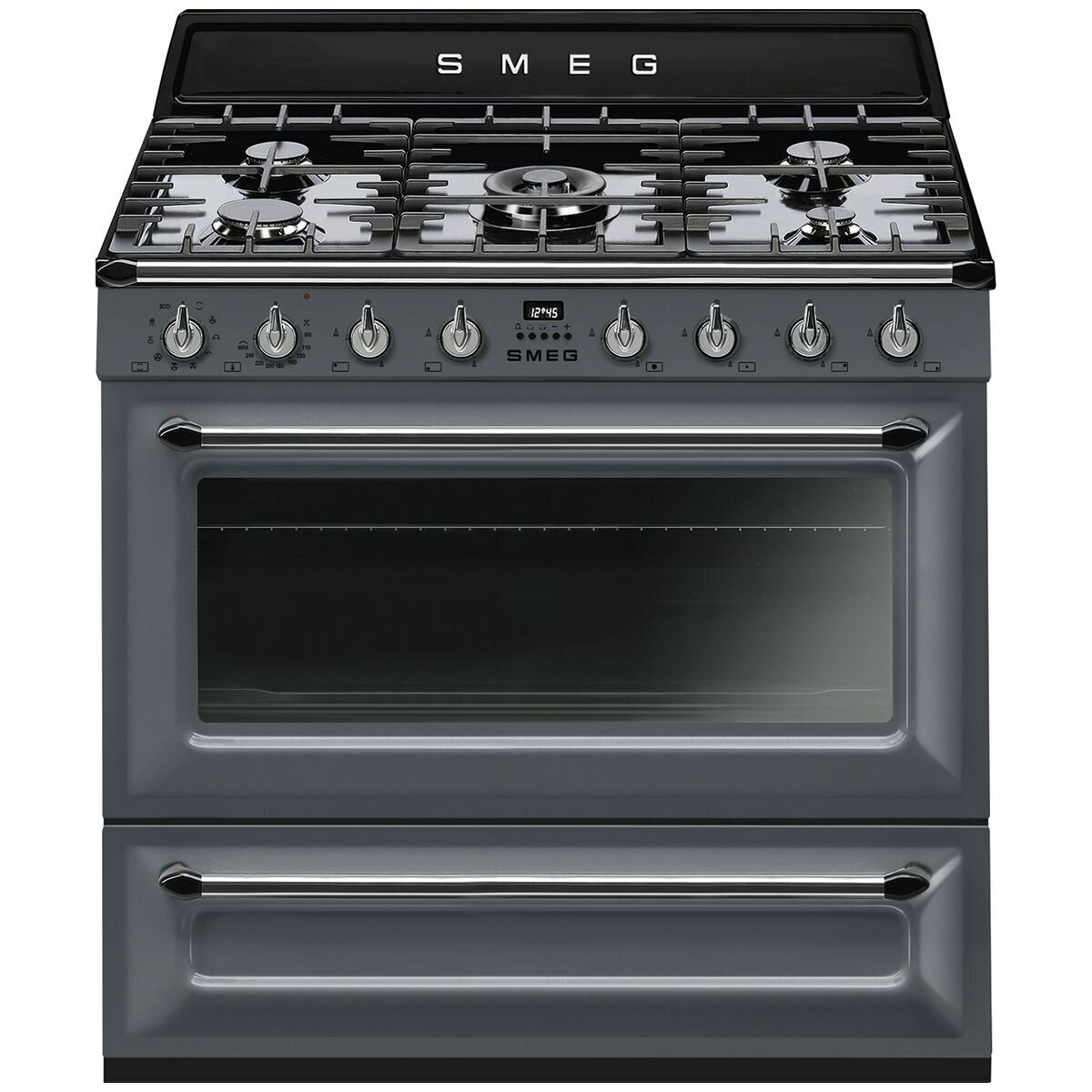 Smeg black freestanding oven hot sale