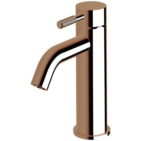 Sussex Taps Virgo Basin Mixer Tap Knurled LUXPVD Silk Rose Gold VGBM-01-K-65