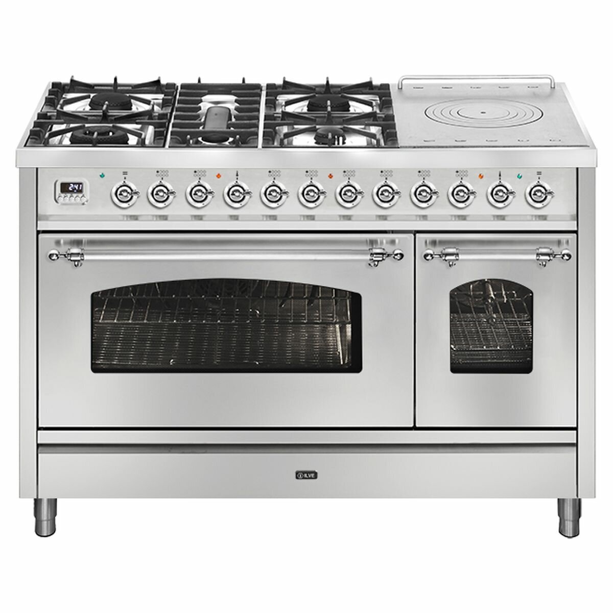 ILVE Nostalgie 120cm Freestanding Double Dual Fuel Oven Stove P12SDNE3SSC