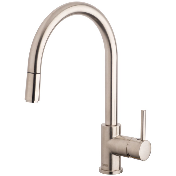Armando Vicario Gooseneck Side Lever Pull Out Kitchen Mixer Tap Brushed Nickel SK5-AV-BN-LF