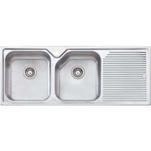 Oliveri Nu-Petite Double Bowl Right Hand Drainer Topmount Sink NP671