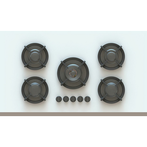 Pitt Elbrus 5 Burner Natural Gas Cooktop Black Brass