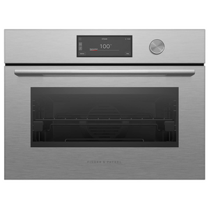 Fisher & Paykel 60cm Series 11 Contemporary Compact Combi-Steam Oven Brushed Silver Glass