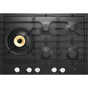 ASKO 75cm Natural Gas Cooktop with Super Flex Wok Burner Black Matte