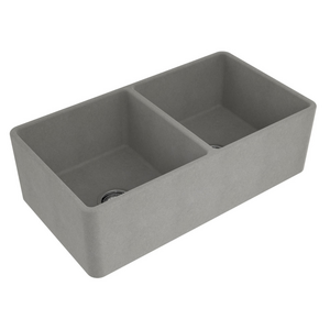 Turner Hastings Novi 85 x 46 Fine Fireclay Double Bowl Butler Sink Concrete