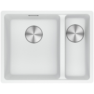 Franke Maris 340/150mm 1 and 1/2 Bowl Right Undermount Sink with Extension Drainer Polar White