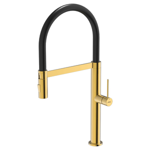 Abey 304 Chef Pull Out Kitchen Mixer Tap with Dual Spray Gold