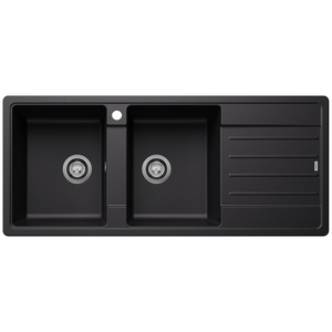 Blanco LEGRA 8S Double Bowl with Right Hand Drainer Silgranit Black