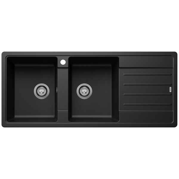 Blanco LEGRA 8S Double Bowl with Right Hand Drainer Silgranit Black 528072