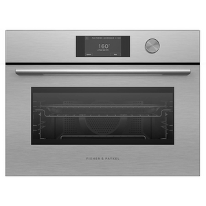Fisher & Paykel 60cm Series 7 Contemporary Compact Combi-Microwave Oven Brushed Silver Glass OM60NCTDX5