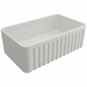 Turner Hastings Novi 75 x 46 Fine Fireclay Single Bowl Butler Sink Gloss White