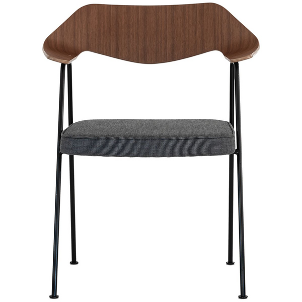 Case Furniture 675 Armchair in Walnut - Black Frame and Elum Dark Fabric RD301W2ELUM2BLK