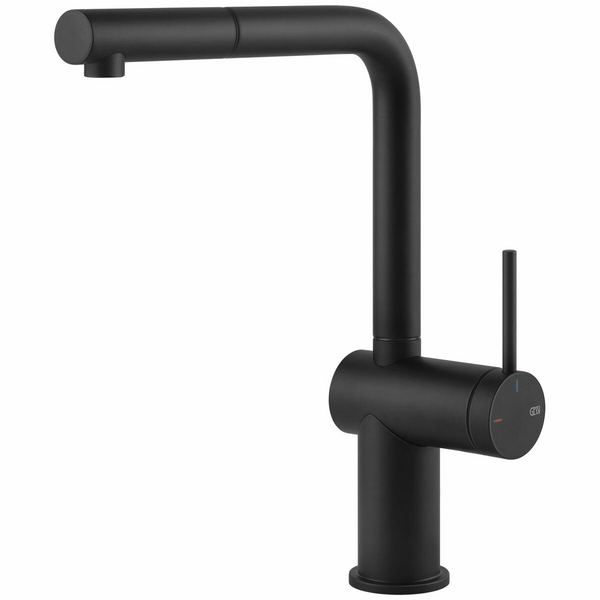 Gessi Inedito Pull Out Kitchen Mixer Tap Black 60403B