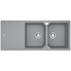 Franke Urban Double Bowl Topmount/Flush Mount Sink with Left Hand Drainer - Grey