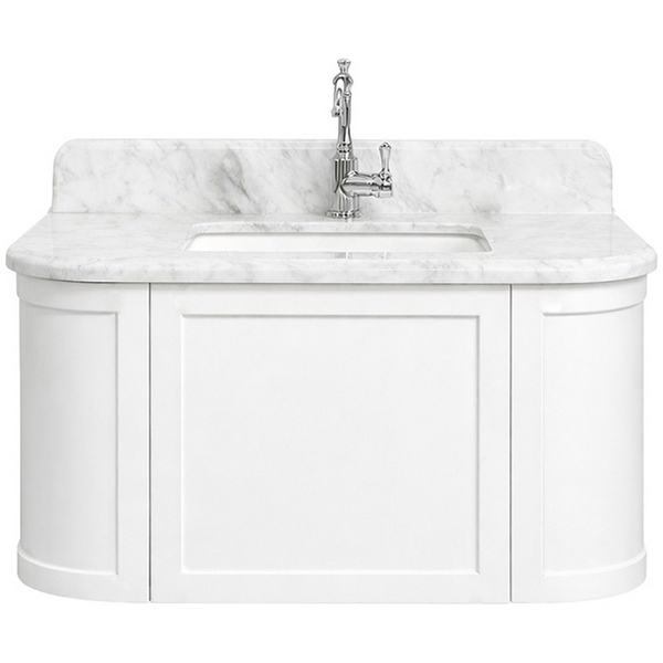 Turner Hastings Evara 90x53 Wall Hung Vanity with Real Marble Top and Ceramic Undercounter Basin White 1TH EV950-WH-1TH