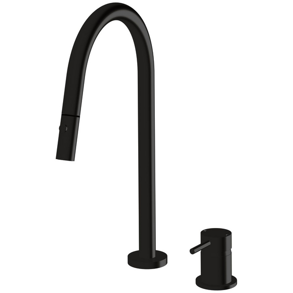 Sussex Taps Virgo Hob Set Pull Out Spray Tap LUXPVD Matte Opium Black VGHMSPOS01-58