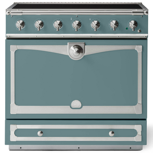 La Cornue Albertine 90cm Induction Freestanding Oven Ocean with Brushed Nickel
