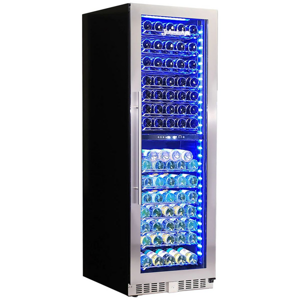 Schmick Upright Dual Zone Glass Door Wine Refrigerator Stainless Steel BD425D
