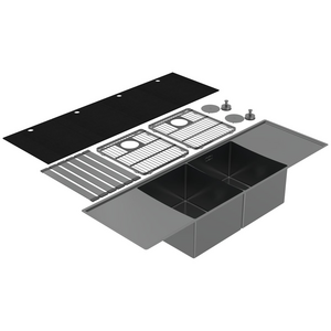 Abey Boutique Lugano Double Bowl & Double Drainer Sink - Black Pearl
