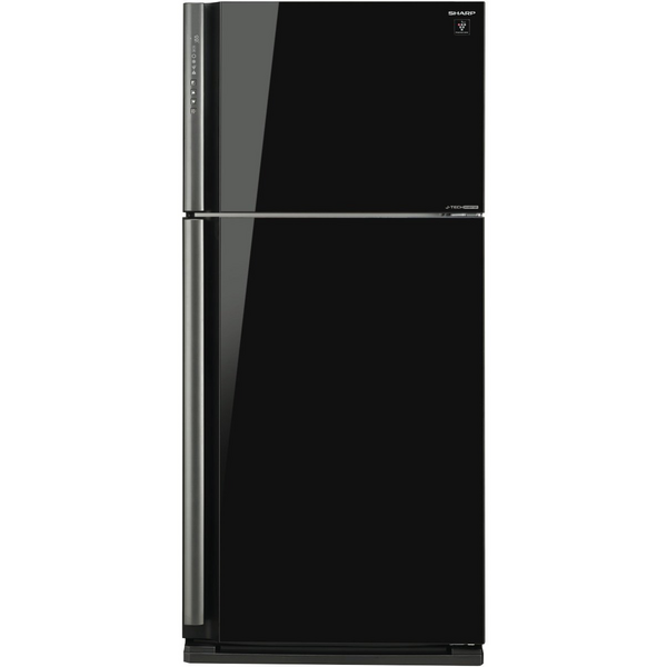 Sharp 581l top mount refrigerator glass black sjxp580gbk store
