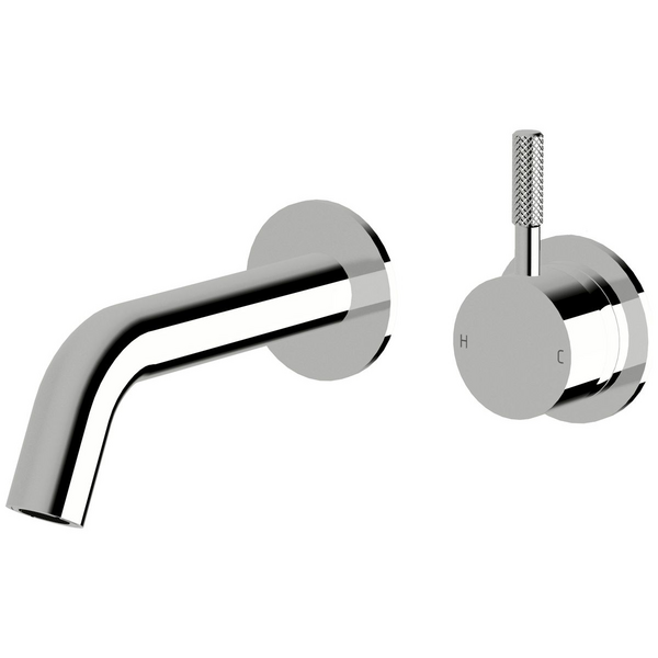 Sussex Taps Virgo Wall Basin or Bath Mixer Outlet System 150mm Knurled Chrome VGWBBMOS15001-K