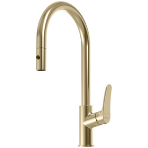 Oliveri Verona Pull out Goose Neck Mixer Tap Classic Gold