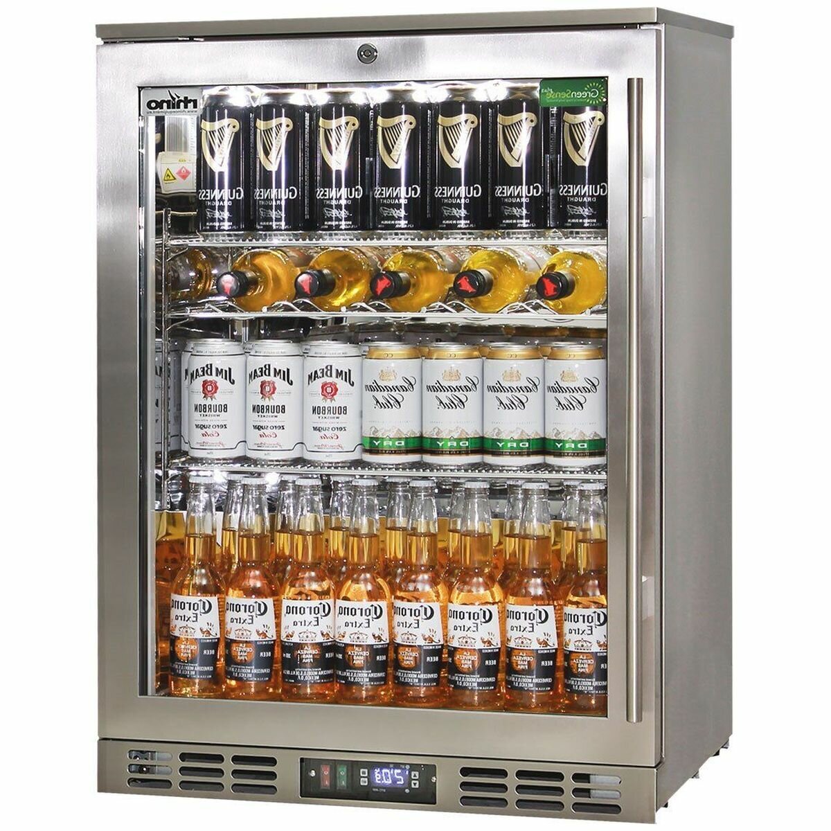 Rhino 129L Stainless Steel Bar Fridge with Heated Glass SG1L HDQ