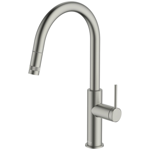 Abey Poco Pull Out Kitchen Mixer Tap Brushed Nickel 6K1-BN-LF