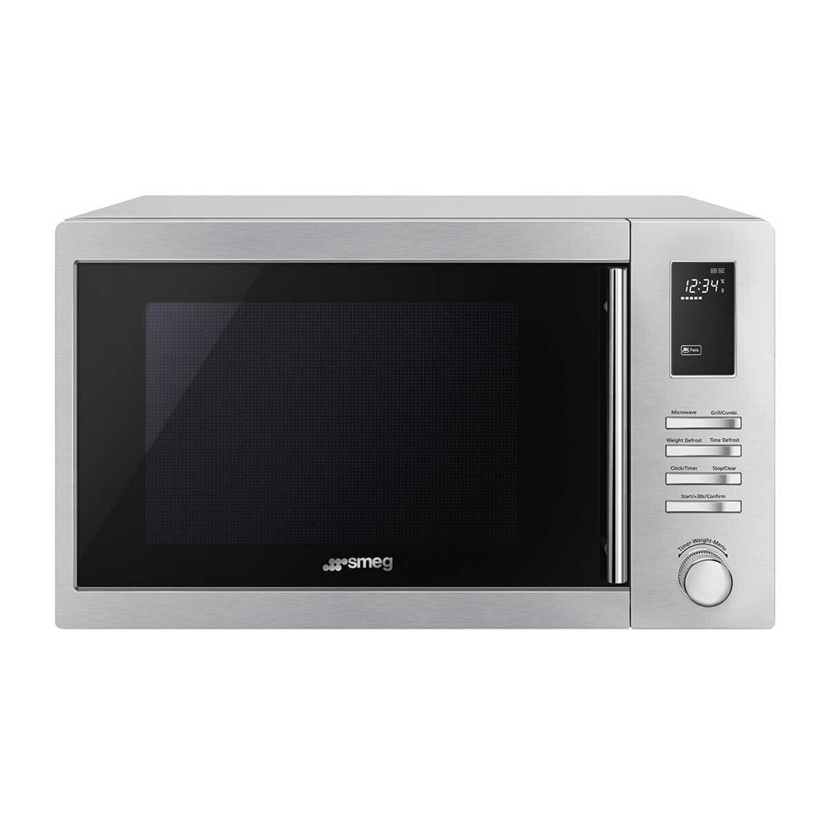 Smeg 34L 1000W Microwave Oven with Grill SA34MX Winning Appliances