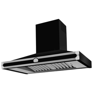 La Cornue Cornufe 110cm Canopy Rangehood Shiny Black with Brushed Nickel