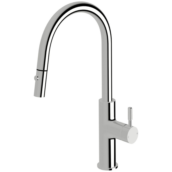 Sussex Taps Virgo Sink Mixer Pull Out Spray Tap Fluted Chrome VGSMPOS01-F