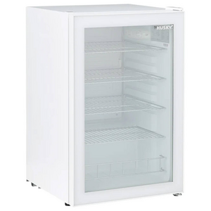 Husky 130L Anti-Condensate Glass Door Bar Fridge White
