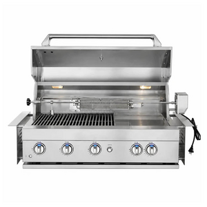 Sirius 5 Burner Built-In LPG Gas BBQ with Rotisserie Stainless Steel