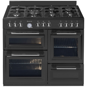 Artusi 100cm Dual Fuel Matte Black Freestanding Oven AFGR1047B