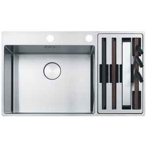 Franke Box Centre Double Bowl Sink with Small Bowl Right