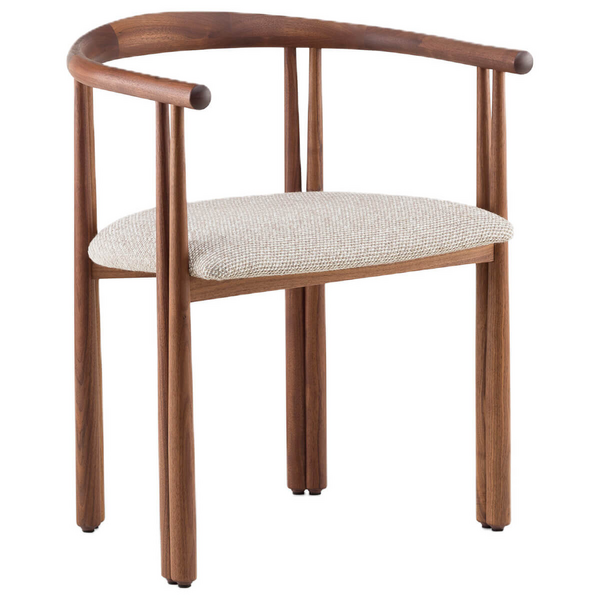 De La Espada Elliot Dining Chair - Danish Oiled Walnut and Safire 004 Upholstery 50DOWSAFIRE004