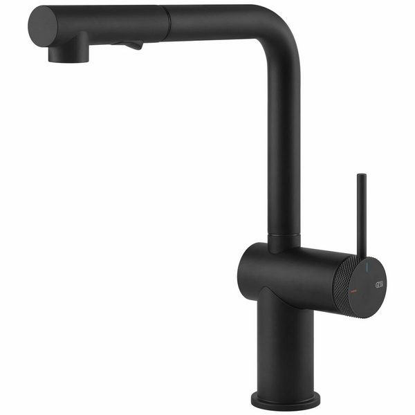 Gessi Inedito Pull Out Dual Function Spray Kitchen Mixer Black 60478B