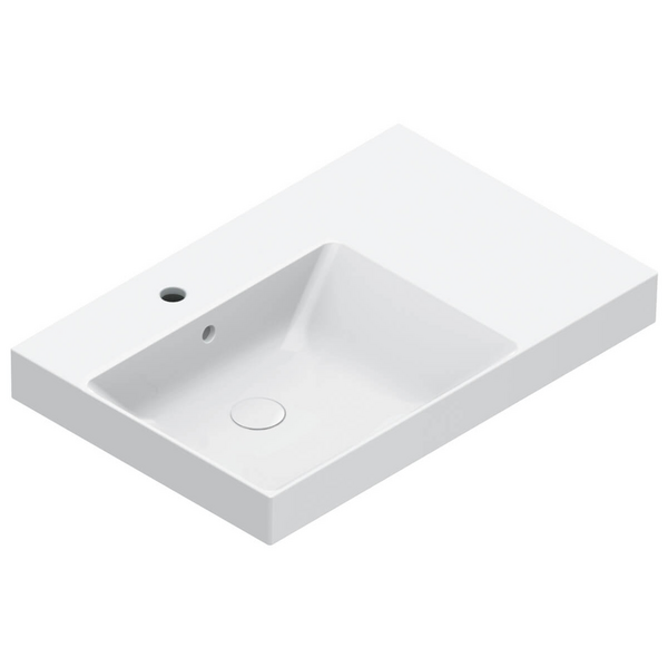 Catalano Zero 750x500 Left Bowl Basin Gloss White 1 Taphole 0120791001